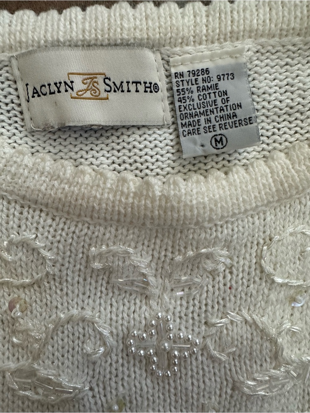 Jaclyn Smith Vintage Beaded Sweater - Picture 5 of 7